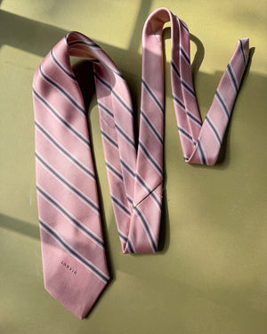 Lanvin Pink Striped Silk Tie