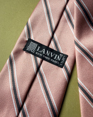 Lanvin Pink Striped Silk Tie