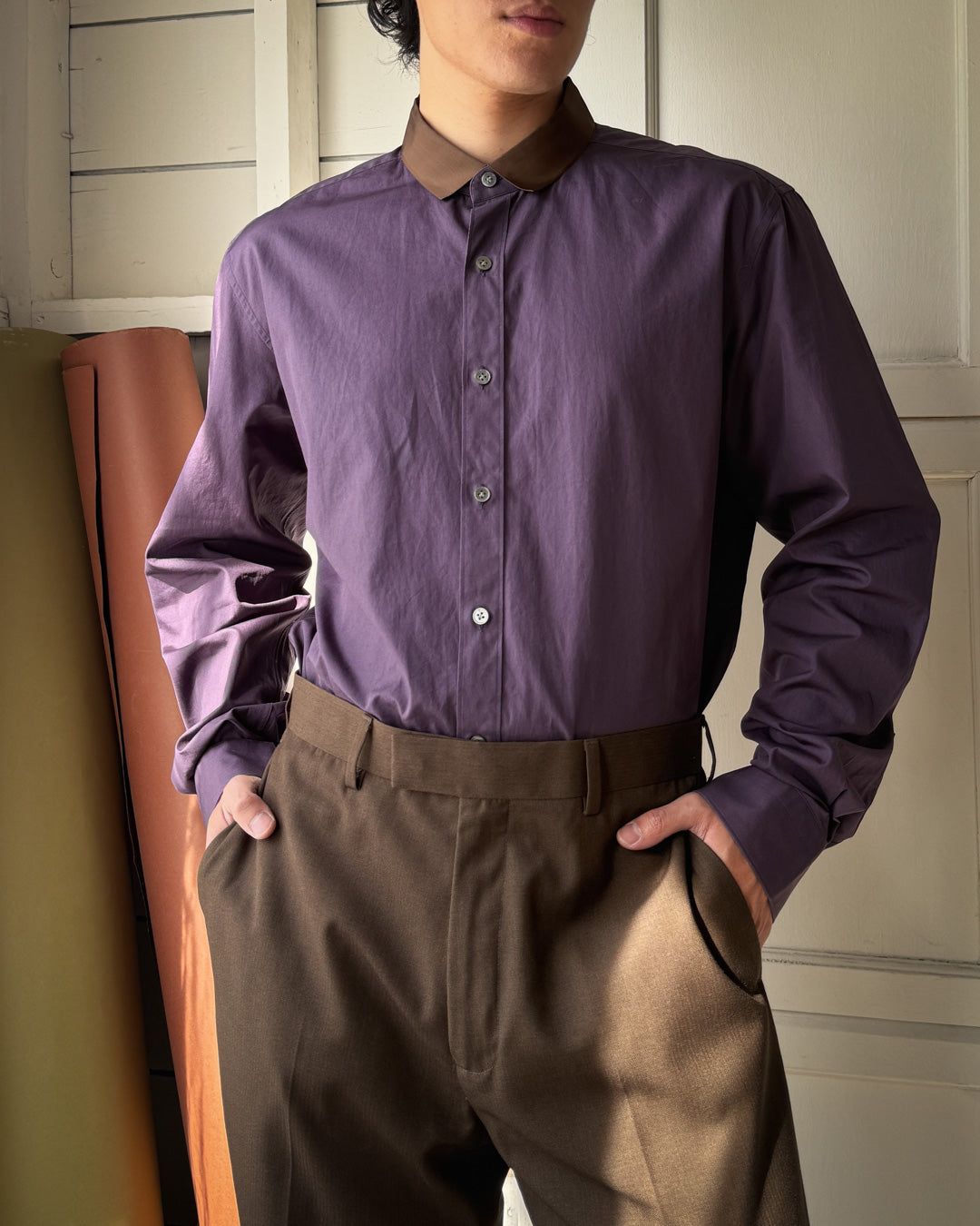 Lanvin Contrast Collar Shirt | L