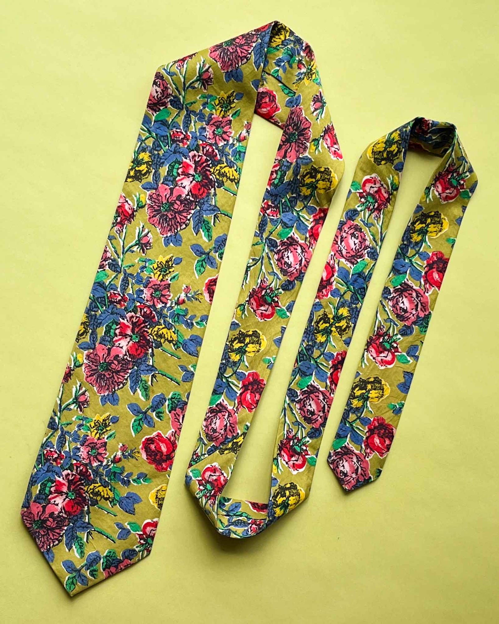 Liberty Chartreuse Floral Tie