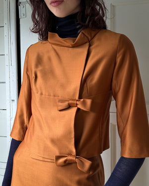 60s Lilli Ann Silk Suit | S