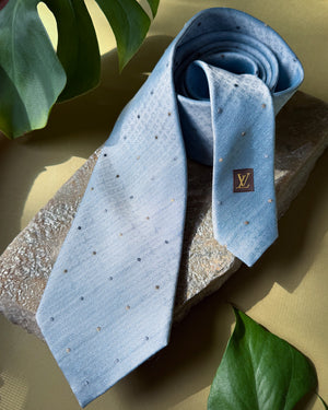 Louis Vuitton Blue Silk Tie