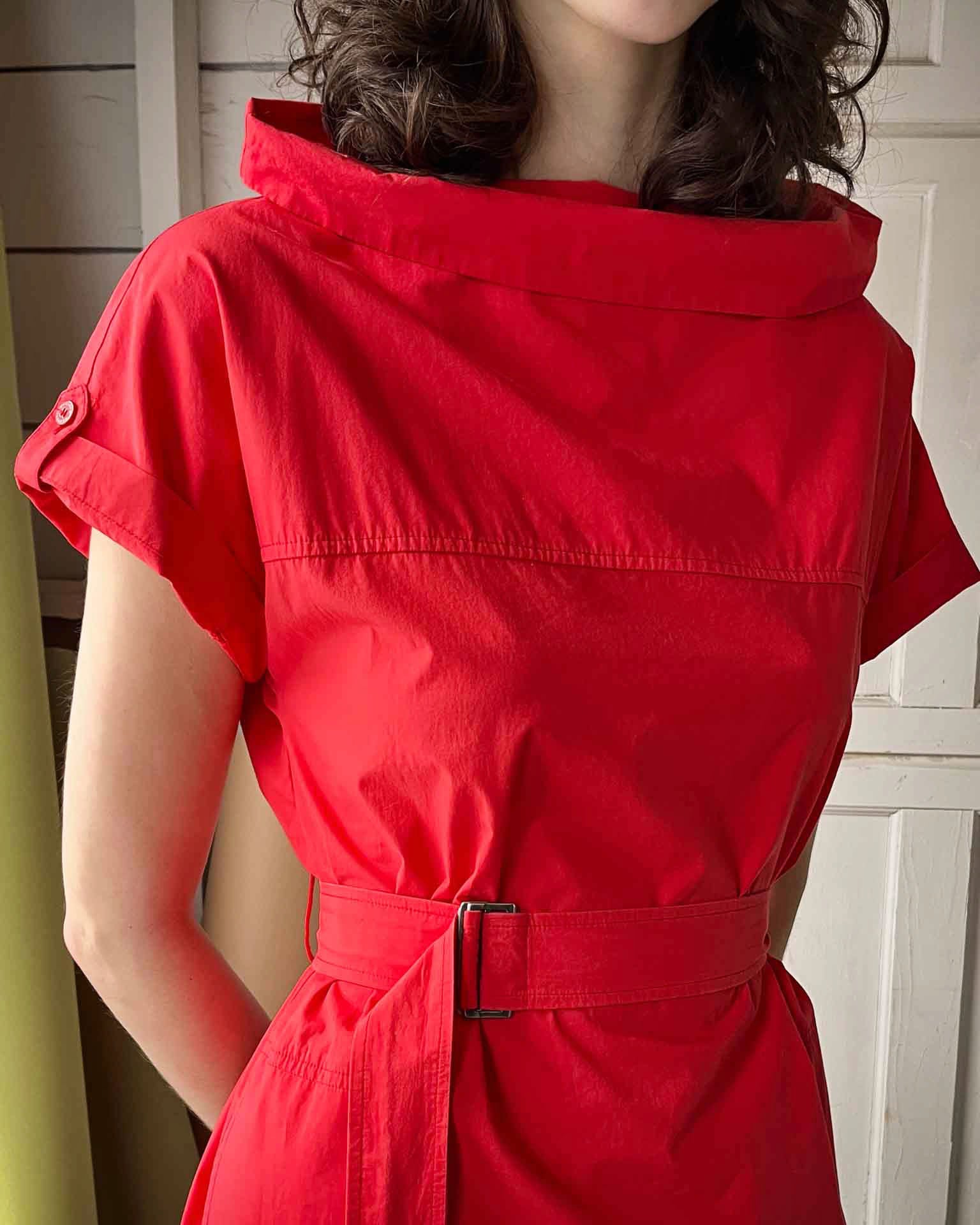 90s Max Mara Funnel Neck Dress | S-M