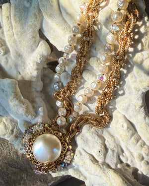 50s Miriam Haskell Pearl & Crystal Bracelet