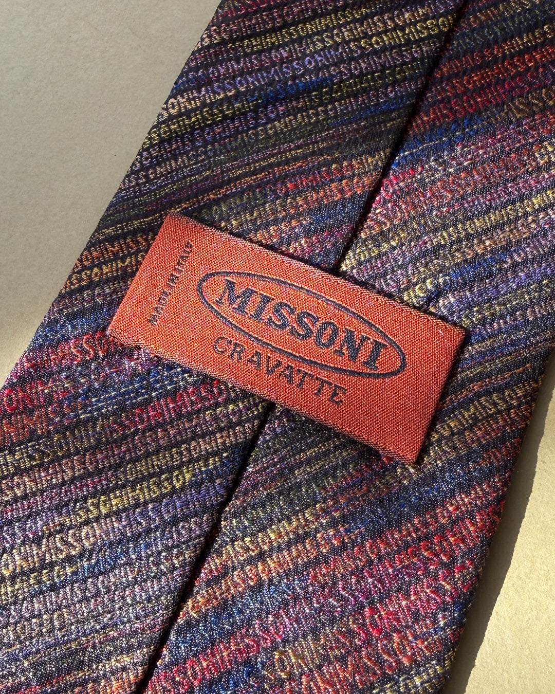 Missoni Rainbow Logo Silk Tie
