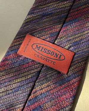 Missoni Rainbow Logo Silk Tie