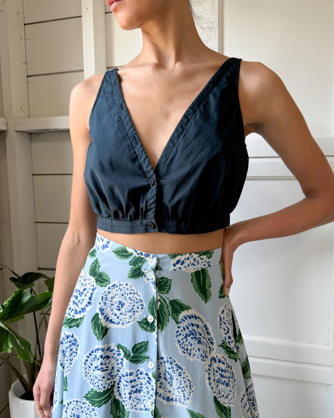 90s Miu Miu Cotton Crop Top | XS-S