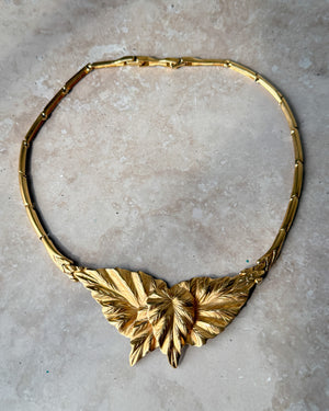 80s Monet Gold Leaf Necklace