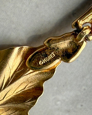 80s Monet Gold Leaf Necklace