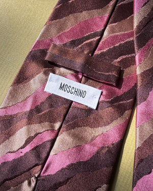 Moschino Striped Silk Tie