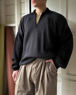Italian Wool Quarter Zip Sweater | L