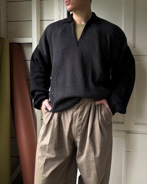 Italian Wool Quarter Zip Sweater | L