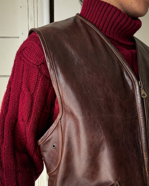 90s Perry Ellis Leather Vest | L