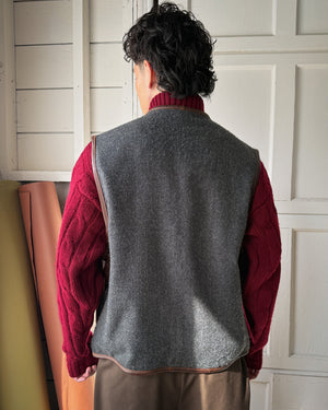 90s Perry Ellis Leather Vest | L