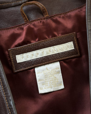 90s Perry Ellis Leather Vest | L