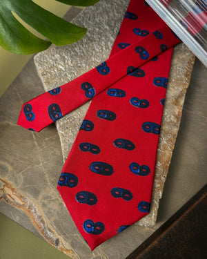 90s Perry Ellis Masks Silk Tie