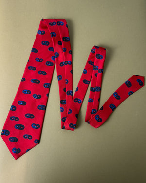 90s Perry Ellis Masks Silk Tie