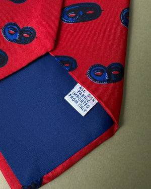 90s Perry Ellis Masks Silk Tie