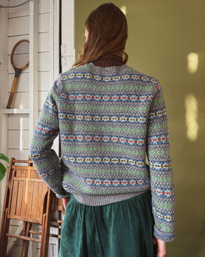 Ralph Lauren Gray Wool Fair Isle Sweater | L