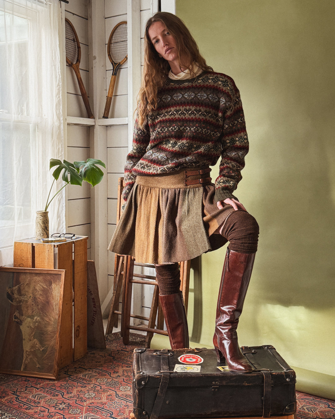 Ralph Lauren Olive Fair Isle Sweater | L