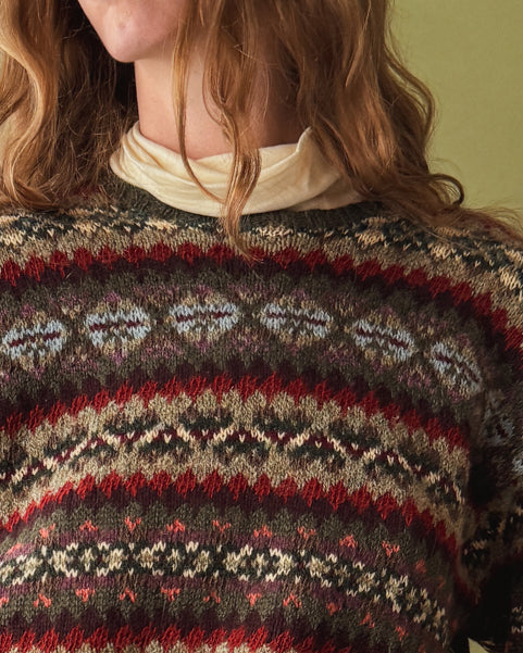 Ralph Lauren Olive Fair Isle Sweater | L