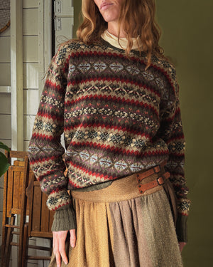 Ralph Lauren Olive Fair Isle Sweater | L