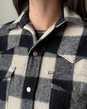 80s Ralph Lauren Plaid Wool Shacket | M