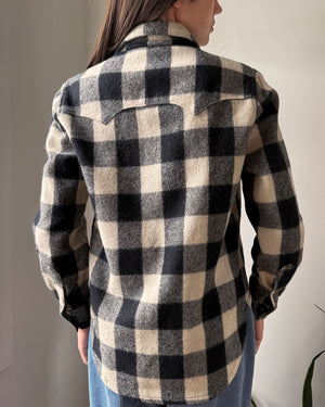 80s Ralph Lauren Plaid Wool Shacket | M