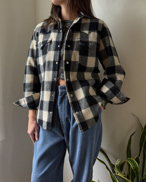 80s Ralph Lauren Plaid Wool Shacket | M