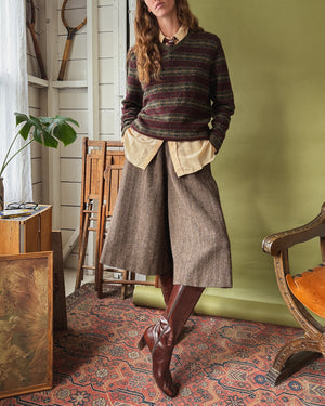 Ralph Lauren Burgundy Wool Fair Isle Sweater | L