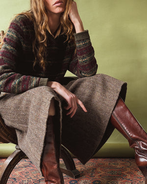 Ralph Lauren Burgundy Wool Fair Isle Sweater | L