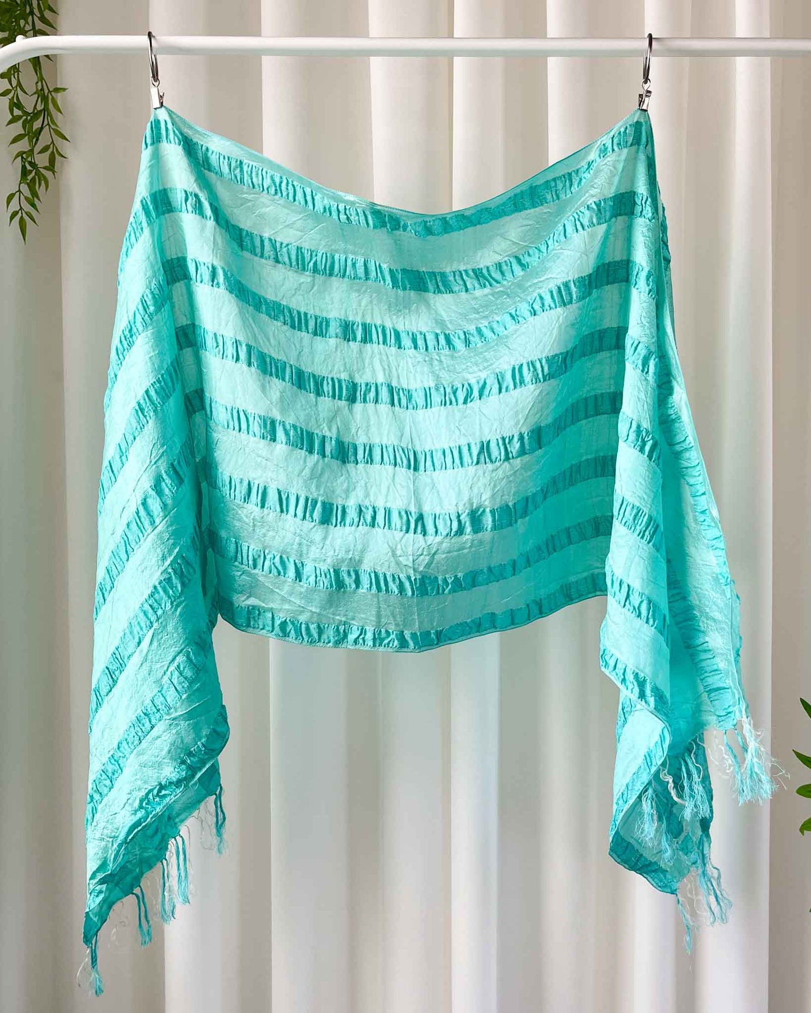 Ralph Lauren Aqua Silk Shawl