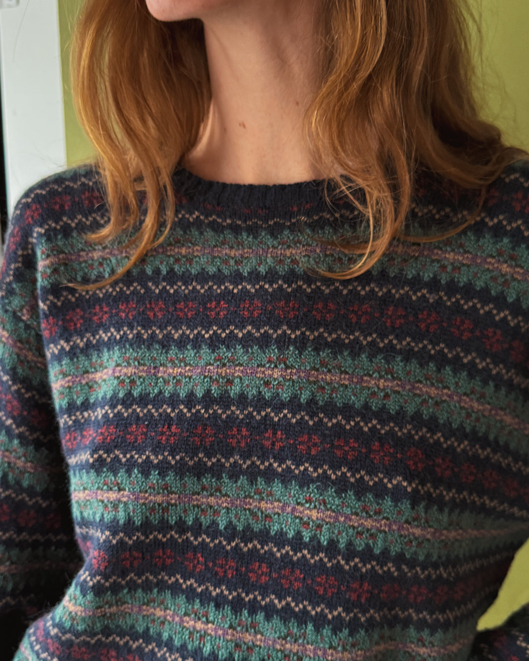 Ralph Lauren Blue Wool Fair Isle Sweater | L