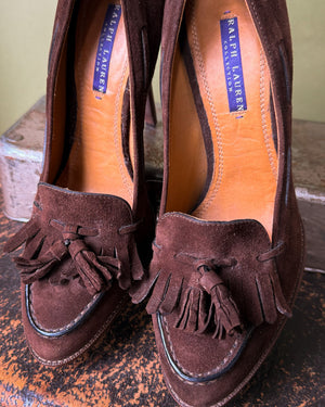 Ralph Lauren Collection Suede Heels | 10.5