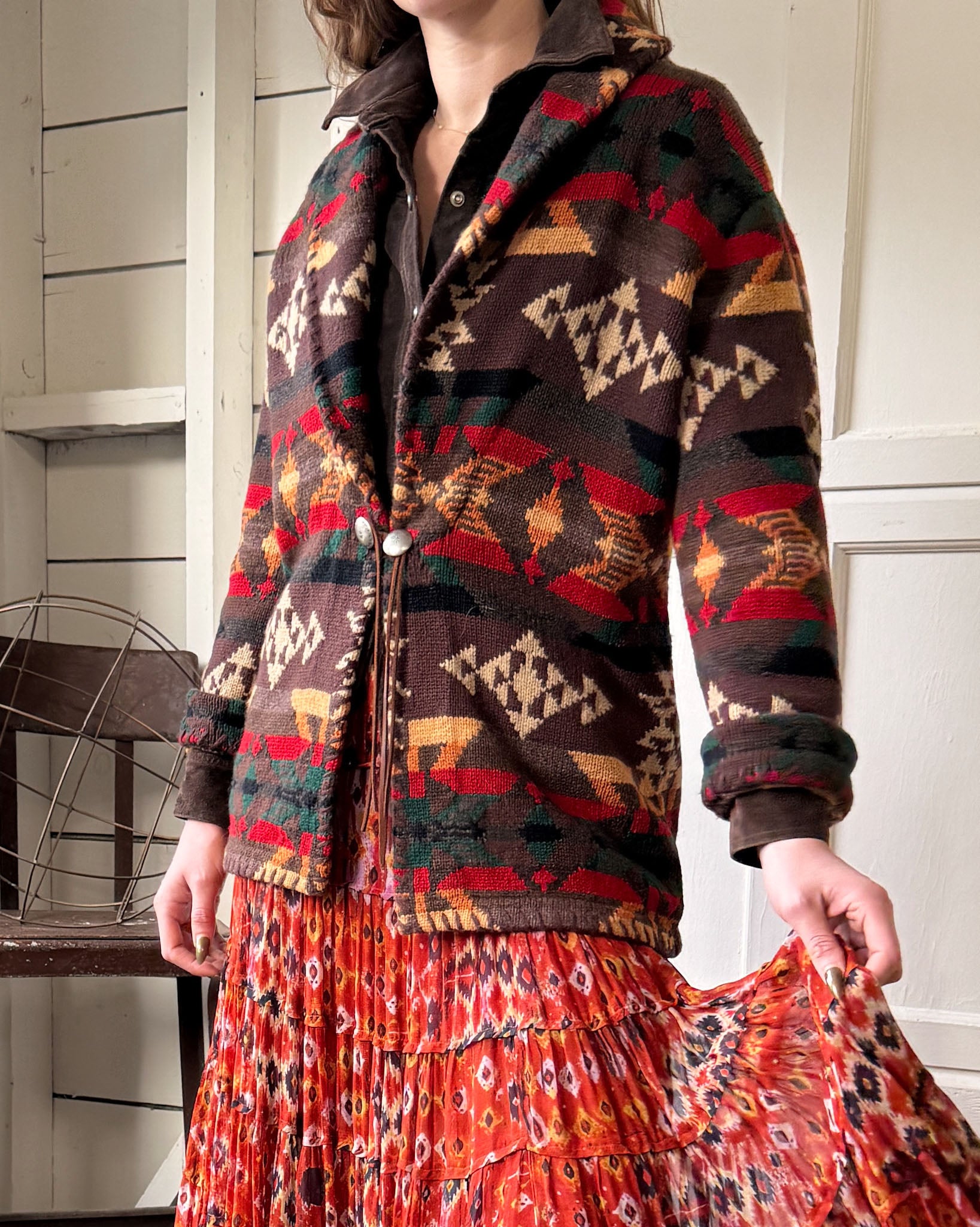 Ralph Lauren Hand Knit Ranch Sweater | M-L - Lucky Vintage