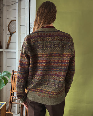 Ralph Lauren Green Fair Isle Cardigan | L