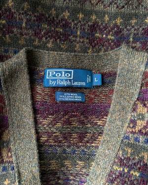 Ralph Lauren Green Fair Isle Cardigan | L