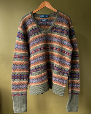 Ralph Lauren Fair Isle Pocket Sweater | L