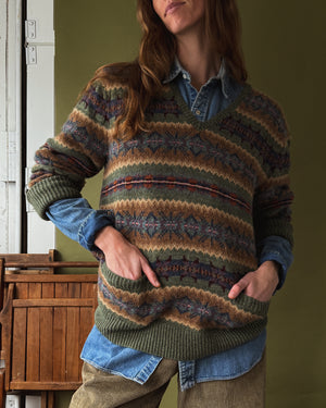 Ralph Lauren Fair Isle Pocket Sweater | L