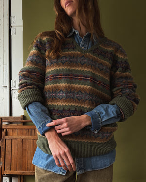 Ralph Lauren Fair Isle Pocket Sweater | L