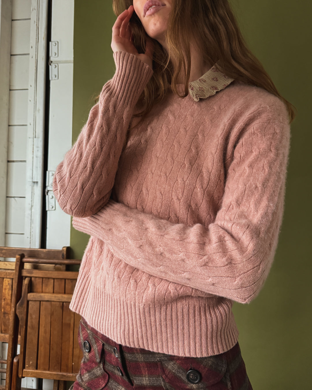 トップス 90s polo Ralph Lauren cashmere knit Rare Vintage POLO RALPH LAUREN 100% Cashmere Cable Knit Sweater