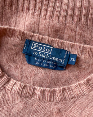 90s Ralph Lauren Pink Cashmere Sweater | XL