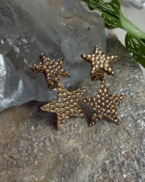 80s Richard Kerr Crystal Star Earrings