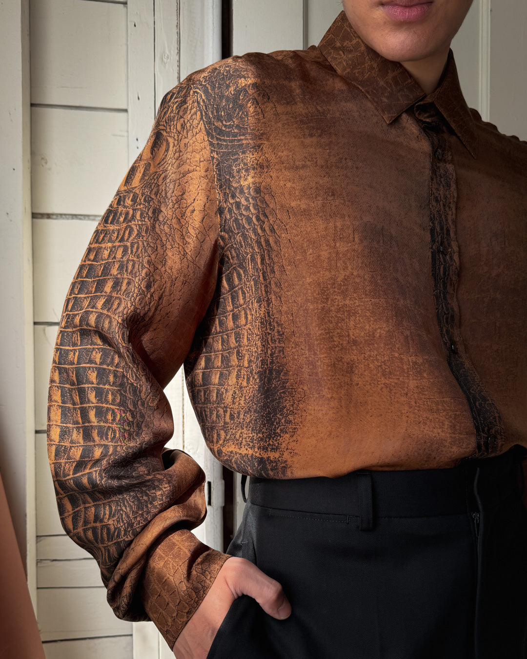 00s Cavalli Silk Shirt | L-XL
