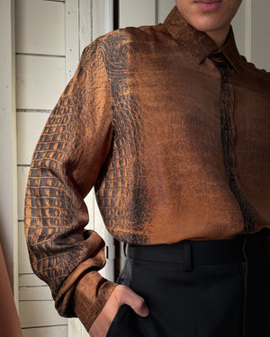 00s Cavalli Silk Shirt | L-XL