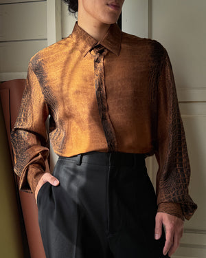 00s Cavalli Silk Shirt | L-XL