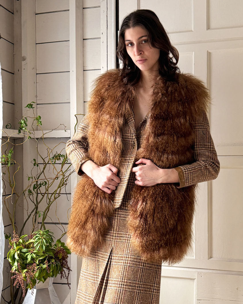 F/W14 Sacai Mongolian Lamb Fur Vest | S-M