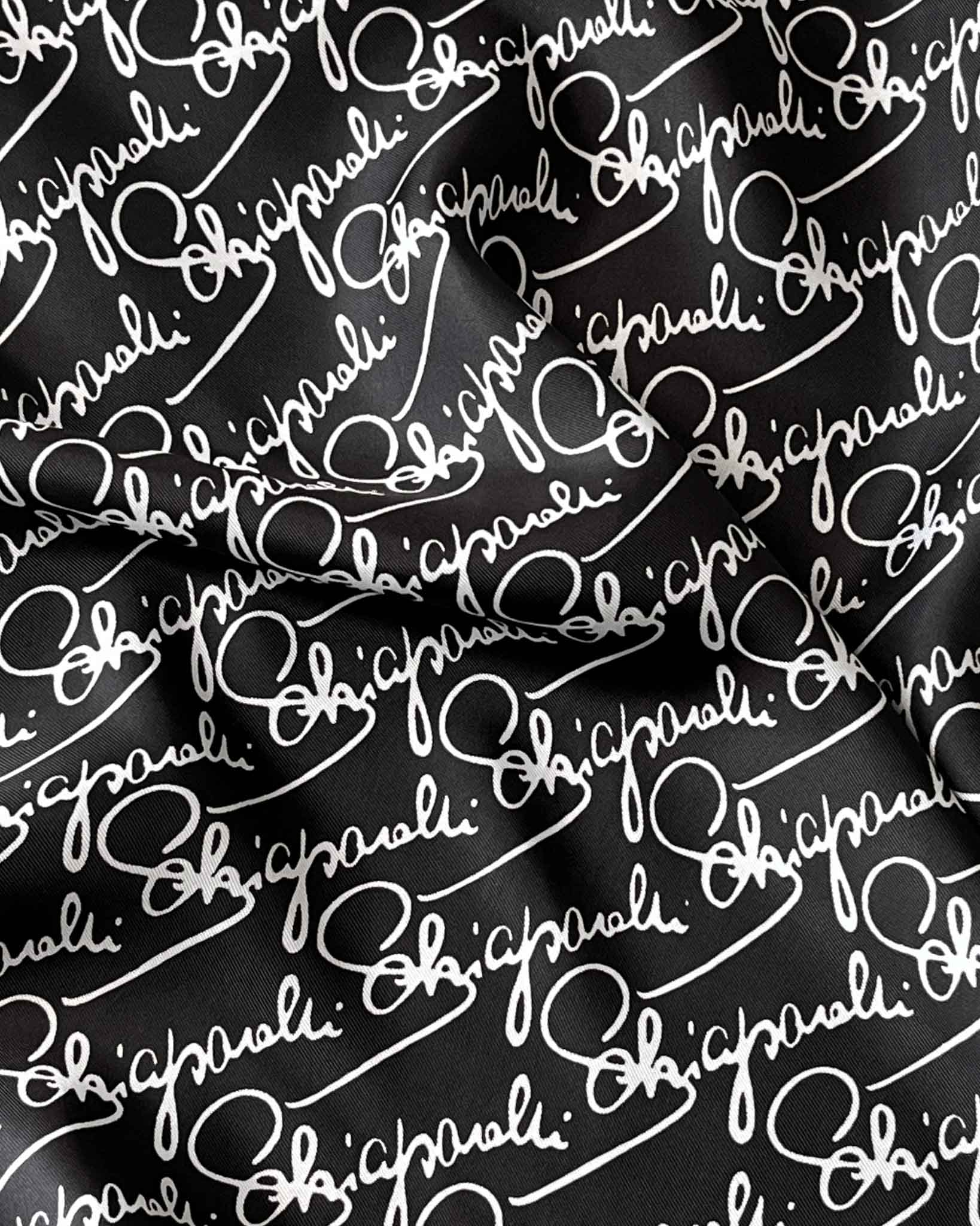 70s Schiaparelli Signature Silk Scarf - Lucky Vintage