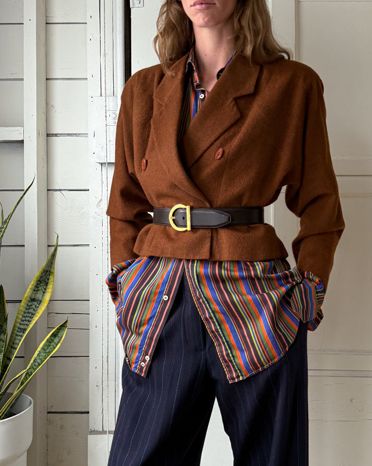 90s Tahari Cropped Wool Blazer | S-M