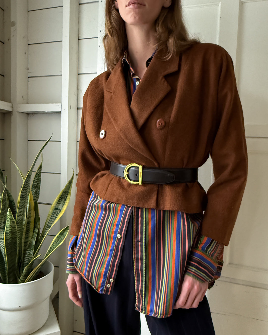 90s Tahari Cropped Wool Blazer | S-M